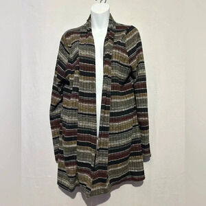 Cure Striped Multicolor Cardigan with Zipper - Women's XL